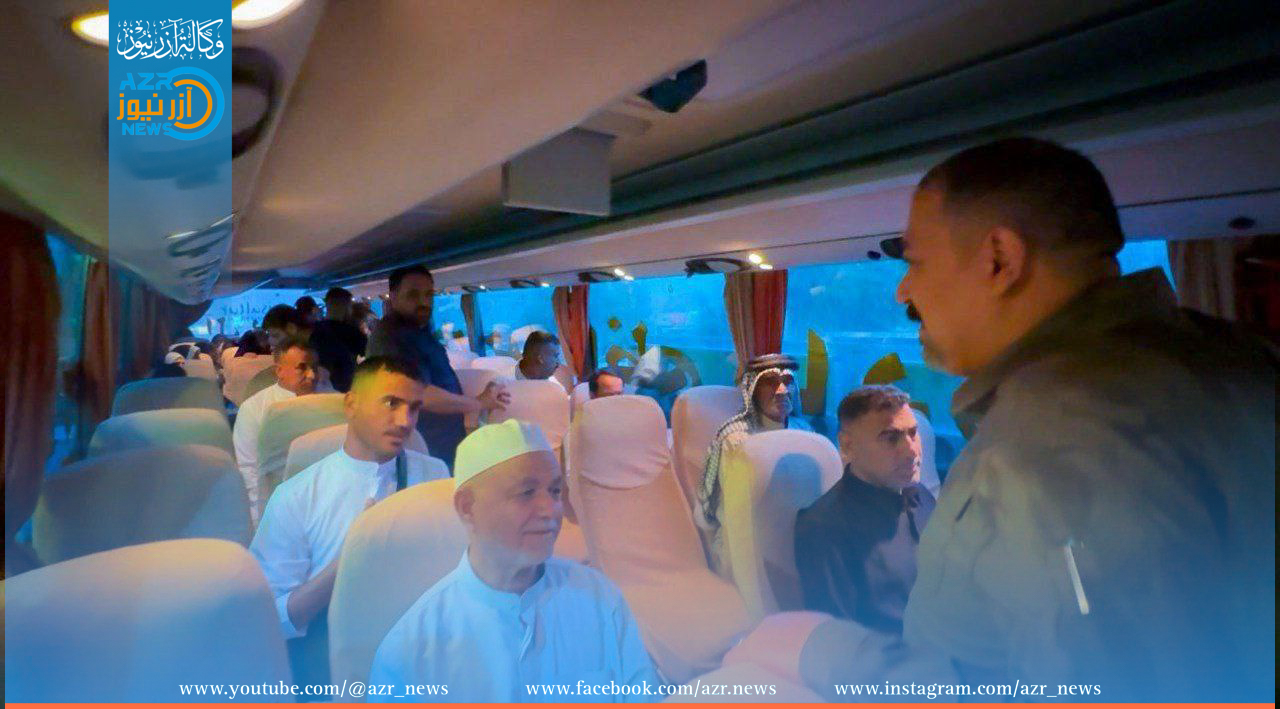بالصور؛ مكتب الحشد في كربلاء المقدسة تفوج 30حاجًا من عوائل الشهداء إلى الديار المقدسة.