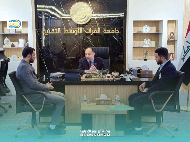 رئيس جامعة الفرات الأوسط التقنية يستقبل وفداً من العتبة العبّاسية المقدّسة لبحث التعاون في المشروع القرآني السادس