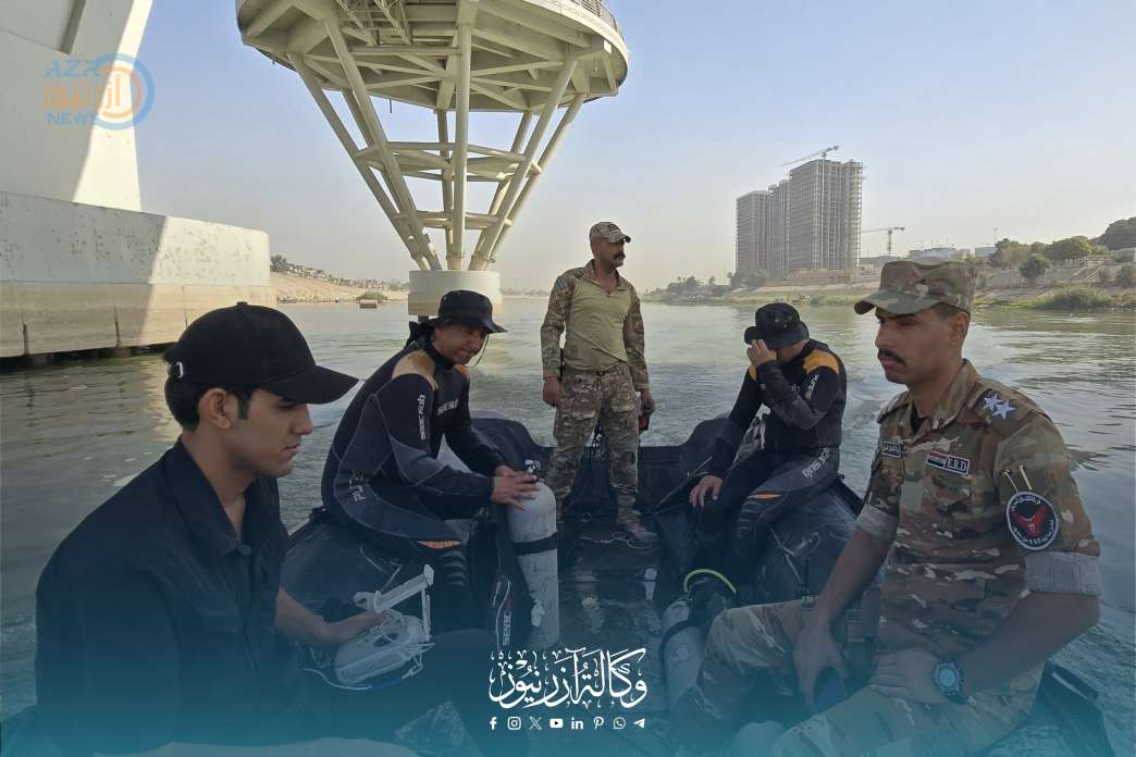 فرقة الرد السريع تشارك بعمليات البحث عن الغريق حسين في محافظة المثنى